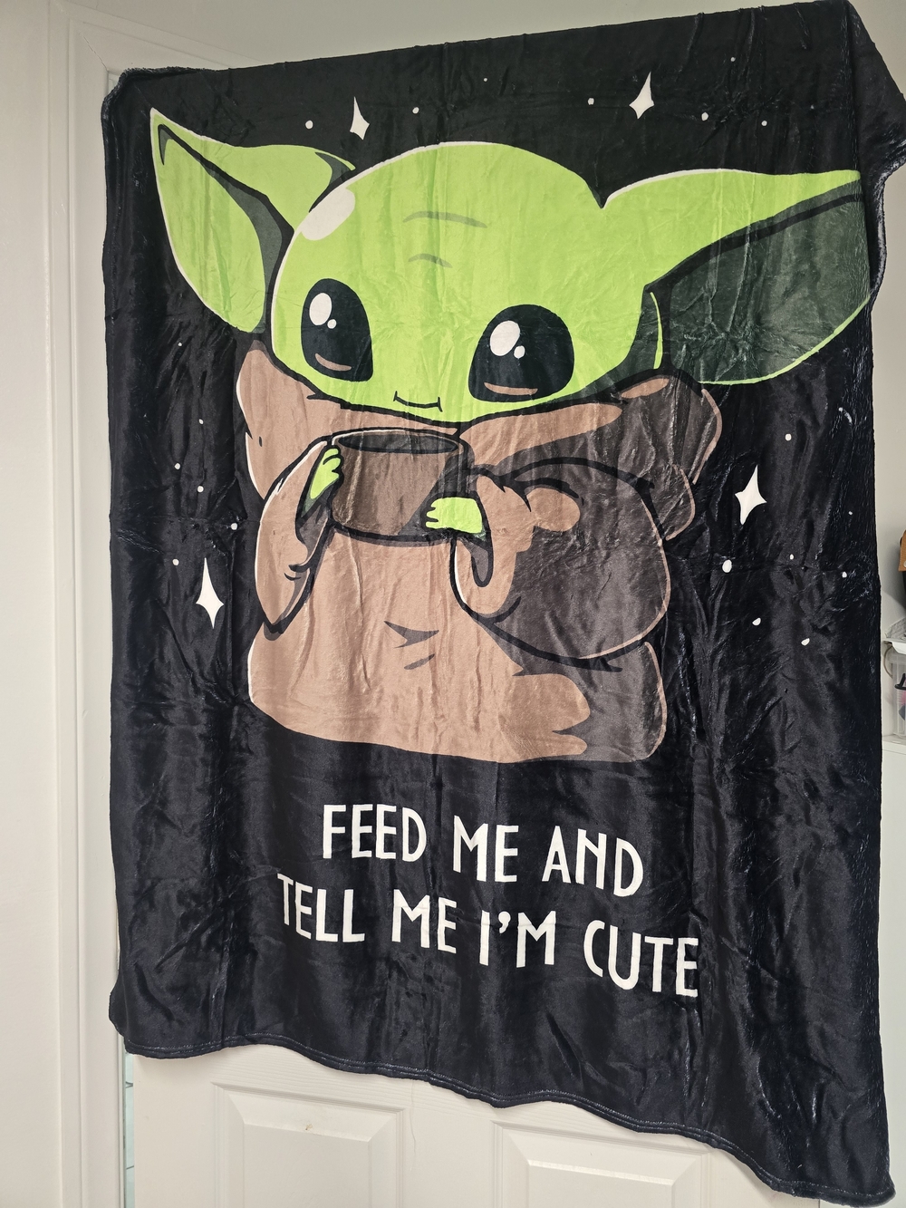 Baby Yoda  Blanket - Black Background 50x40